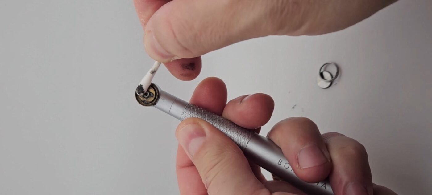 cleaning handpiece internal parts