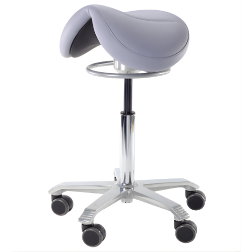 Jumper Balance Ergonomic Saddle Stool – Wide Seat with Dynamic Stabilization - mouse grey
